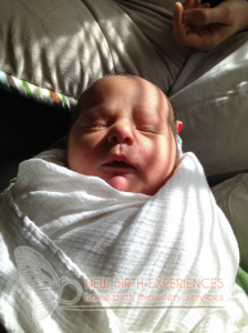 A healthy newborn baby delivered at home with the help of New Birth Experiences